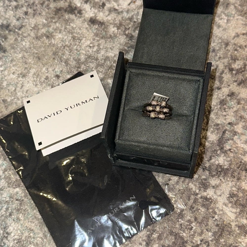 David Yurman Vintage Confetti Ring w/ Diamonds in Sterling Silver
